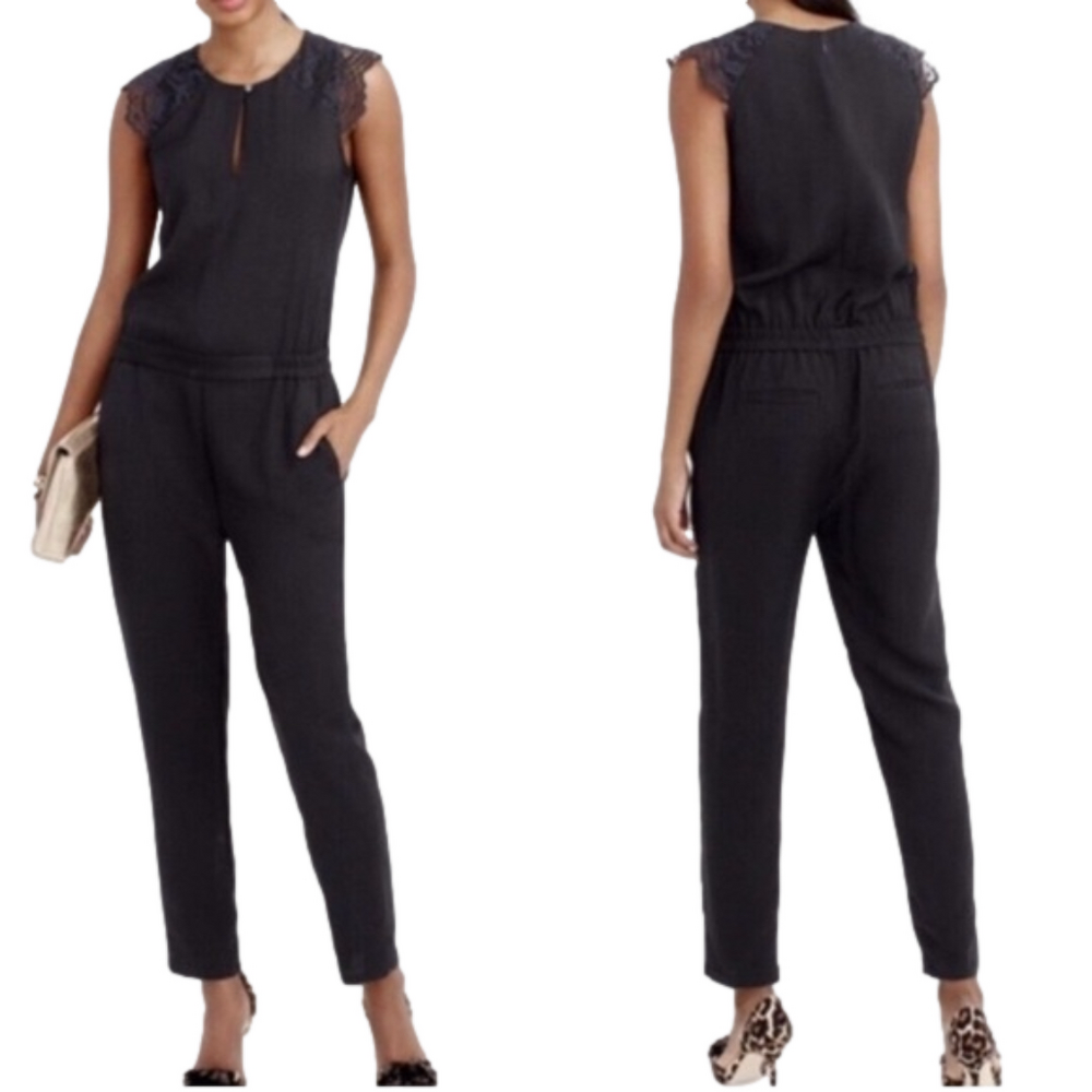 J. Crew Lace Sleeveless Jumpsuit